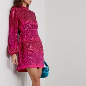 Rixo Lara hot pink sequins dress. New with tags